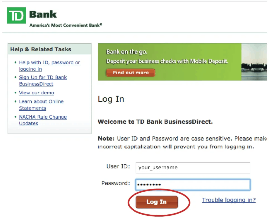 Step 3: Enter your User ID and password and click Log In