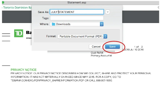 Step 7: Name your statement and click Save